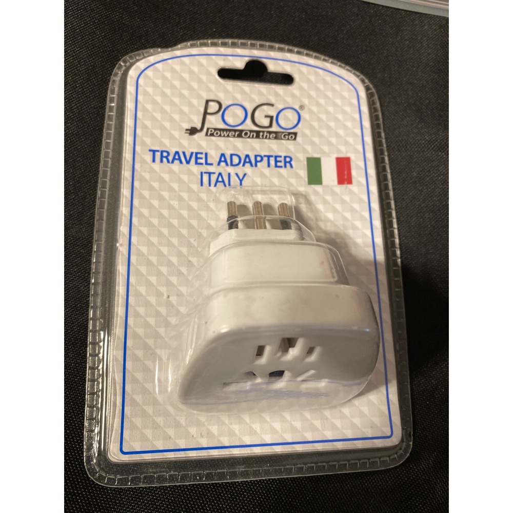 POGO Power On The Go Italy Travel Adapter Italian 3-Pin Grounded POGO-WTA-ITL